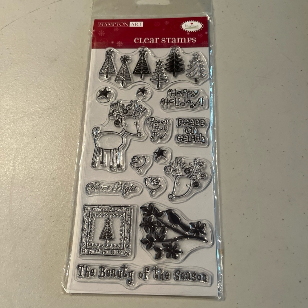 Hampton Art Clear Stamps Set. Christmas